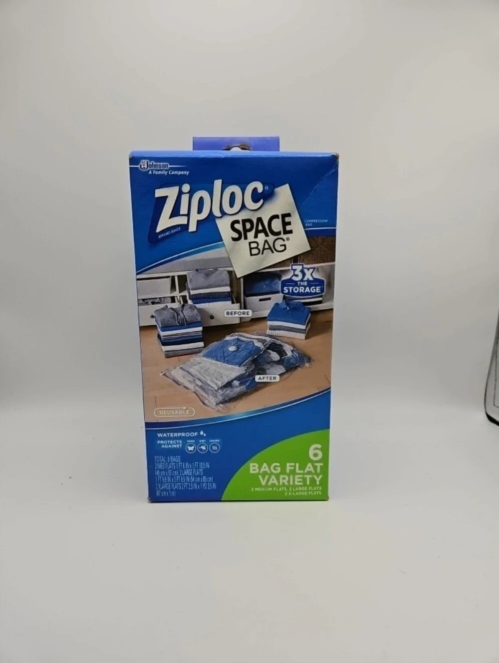 Ziploc Space Bag Variety Pack 6 Bags Vacuum Storage Compression Bags New